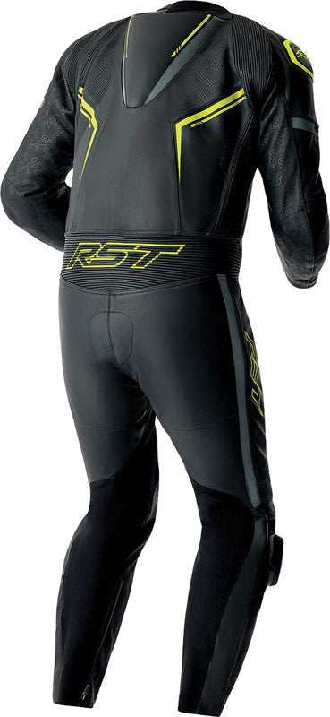 RST S1 D3O Motorrad Lederkombi - Schwarz/Flo Gelb