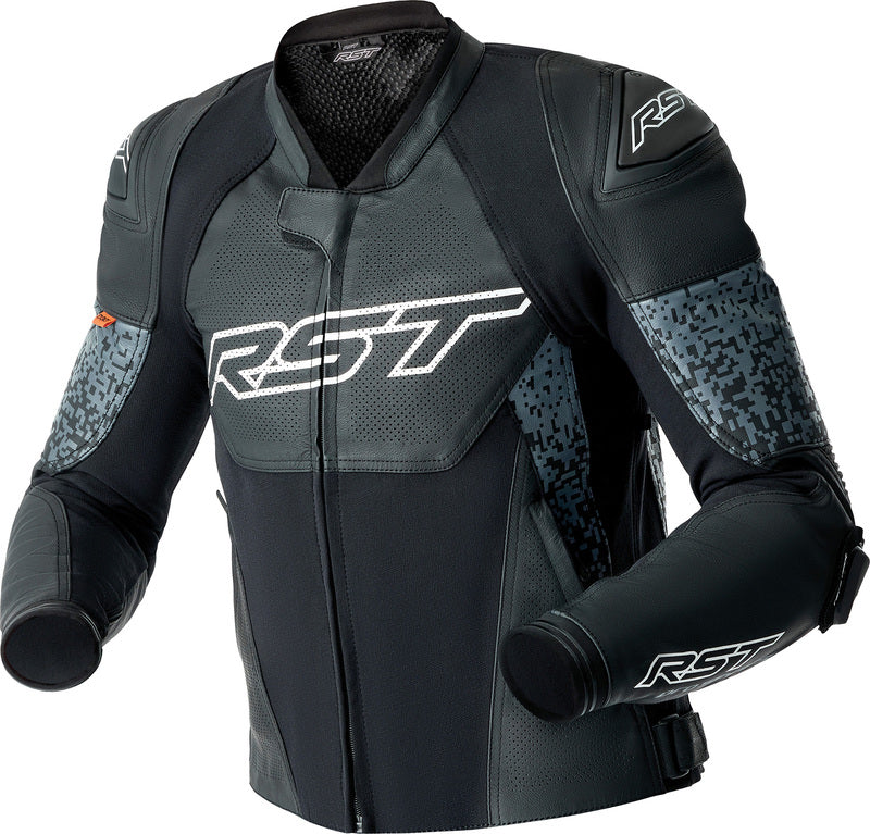 RST Pro Series Supersport-K D3O Leder Motorradjacke - Schwarz/Grau