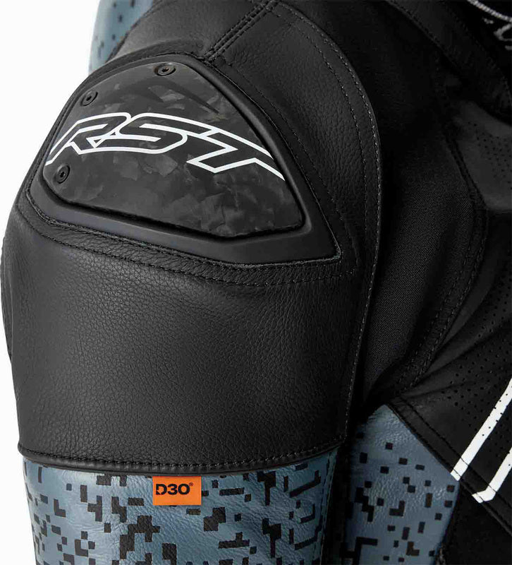 RST Pro Series Supersport-K D3O Leder Motorradjacke - Schwarz/Grau