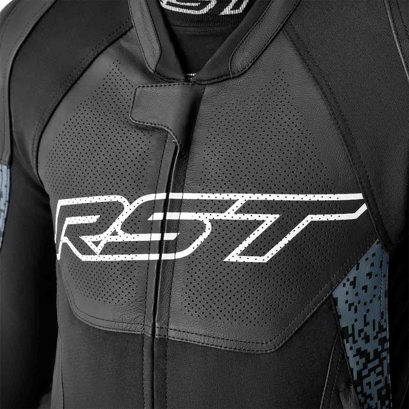 RST Pro Series Supersport-K D3O Leder Motorradjacke - Schwarz/Grau