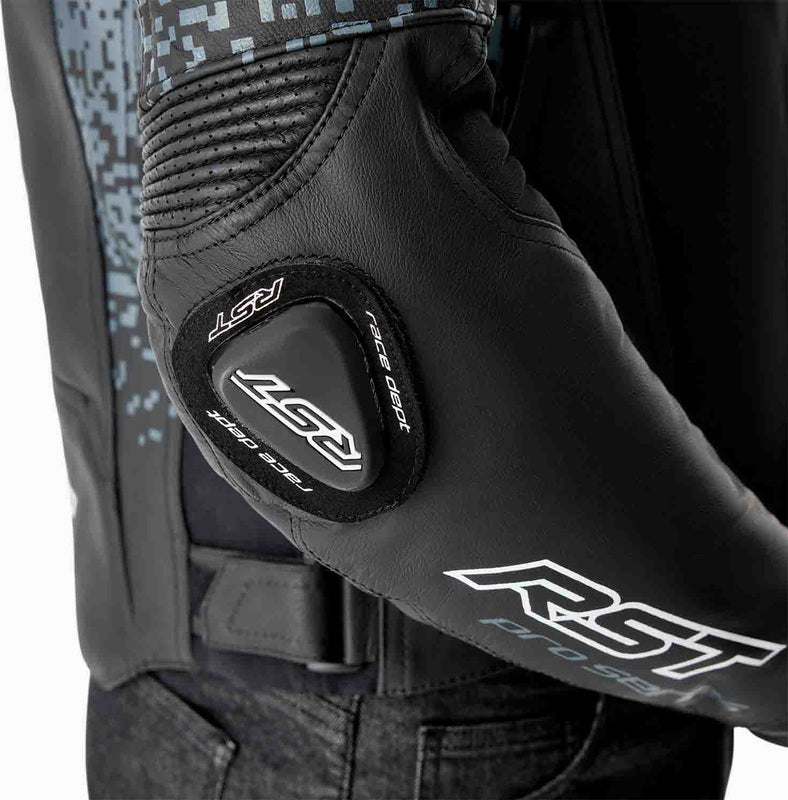 RST Pro Series Supersport-K D3O Leder Motorradjacke - Schwarz/Grau