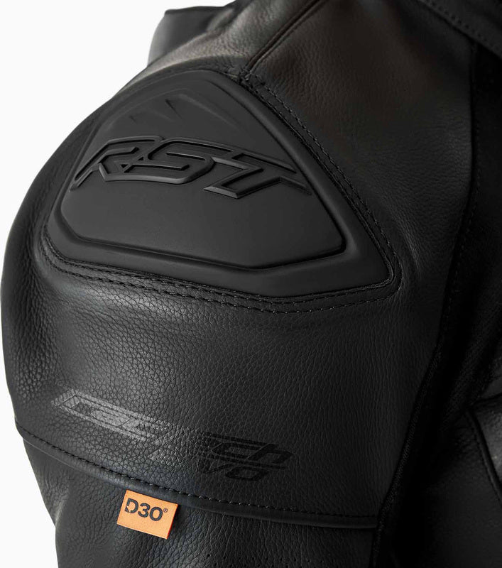 RST Tractech Evo D3O Leder Motorradjacke - Schwarz