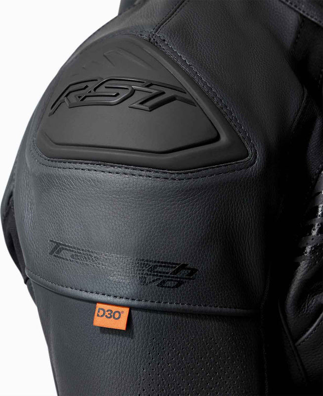 RST Tractech Evo D3O Leder Motorradjacke - Schwarz