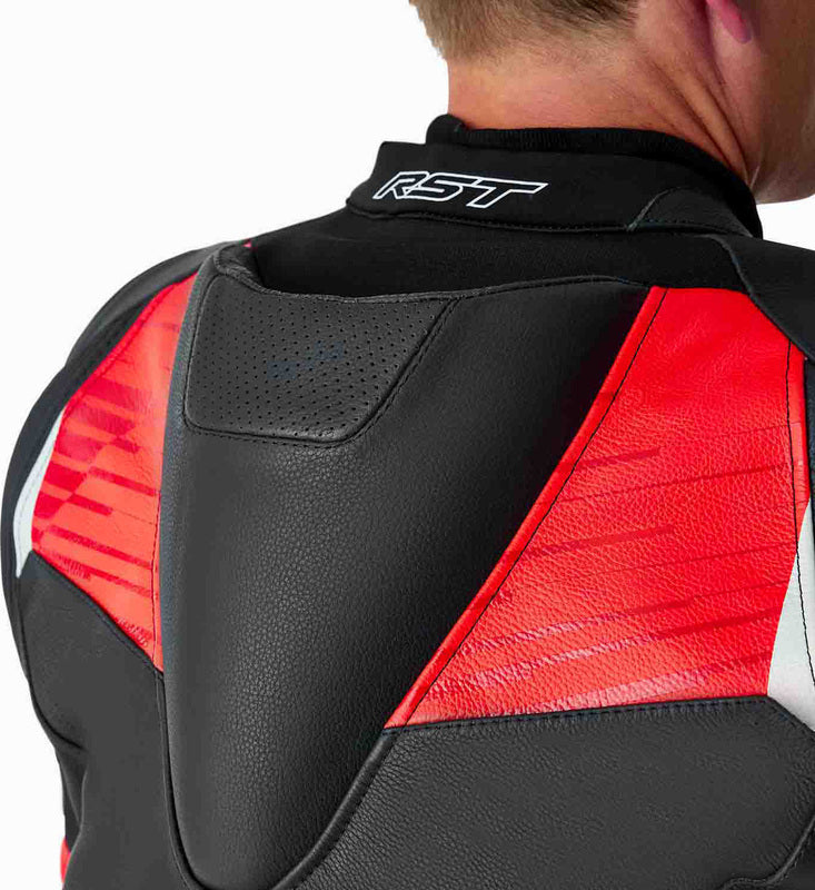 RST Tractech Evo D3O Leder Motorradjacke - Schwarz/Rot