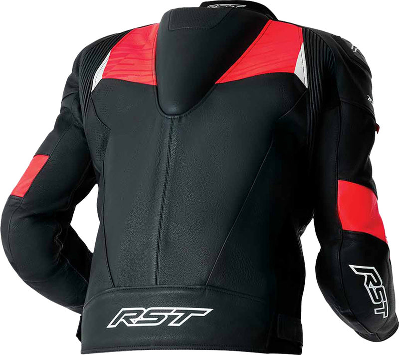 RST Tractech Evo D3O Leder Motorradjacke - Schwarz/Rot