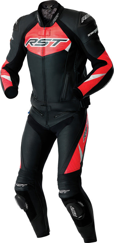 RST Tractech Evo D3O Leder Motorradjacke - Schwarz/Rot