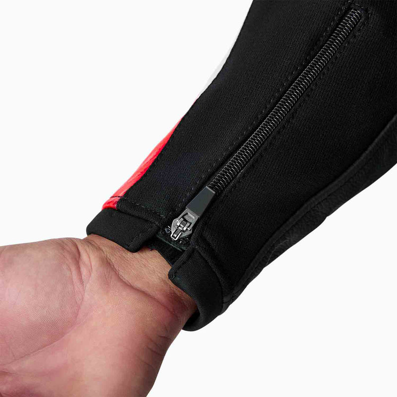 RST Tractech Evo D3O Leder Motorradjacke - Schwarz/Rot