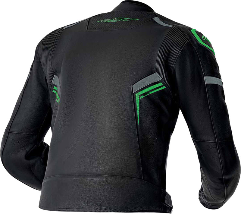 RST S1 D3O Leder Motorradjacke - Schwarz/Neon Grün
