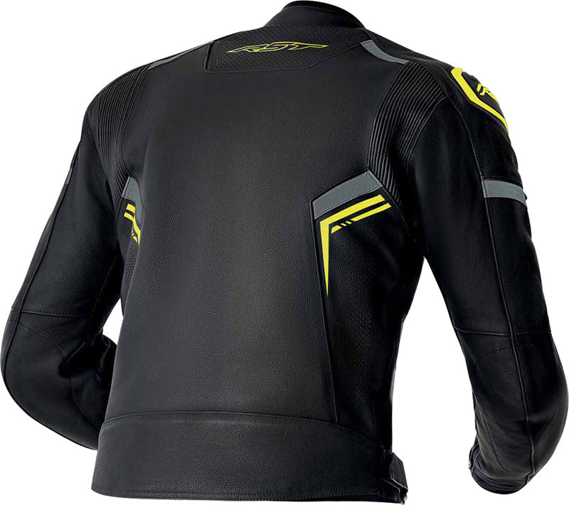RST S1 D3O Leder Motorradjacke - Schwarz/Neon Gelb