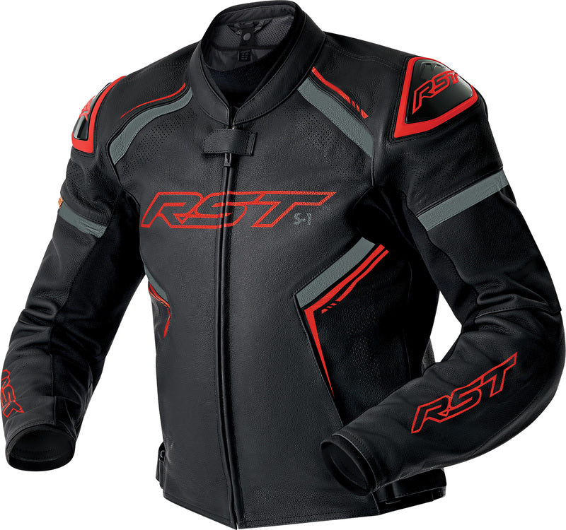 RST S1 D3O Leder Motorradjacke - Schwarz/Rot