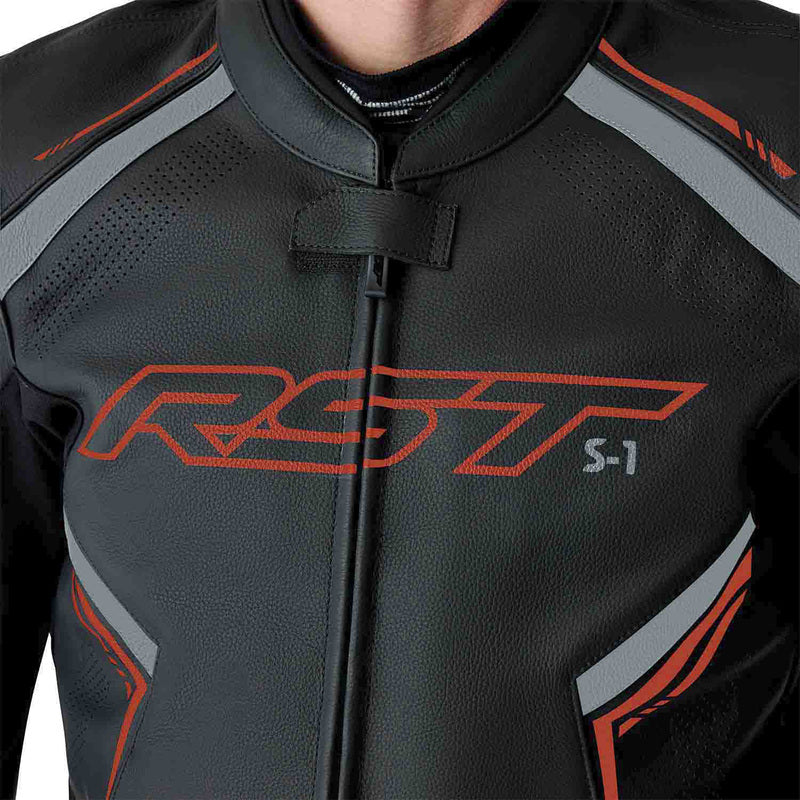 RST S1 D3O Leder Motorradjacke - Schwarz/Rot
