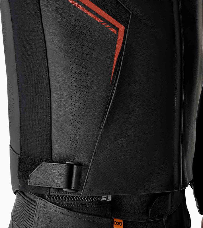 RST S1 D3O Leder Motorradjacke - Schwarz/Rot