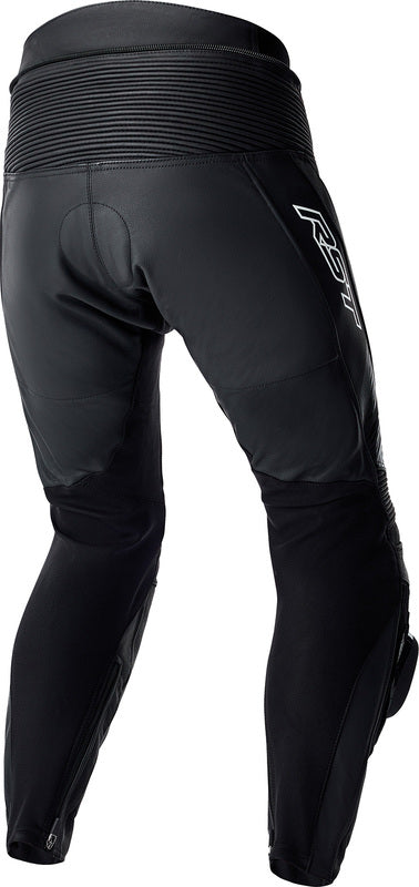 Schwarze und weiße RST Tractech Evo D30 Leder Motorradhose, Touring-Hosen, detailreiche Sicht auf Material und Passform