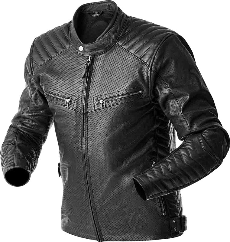 RST Roadster Air D3O Leder Motorradjacke - Schwarz