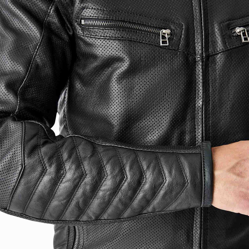 RST Roadster Air D3O Leder Motorradjacke - Schwarz