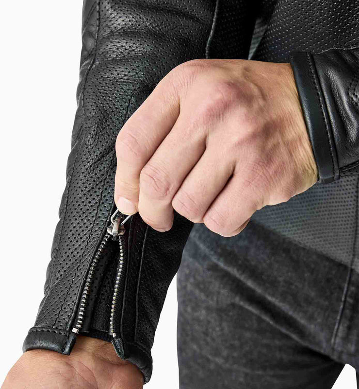 RST Roadster Air D3O Leder Motorradjacke - Schwarz