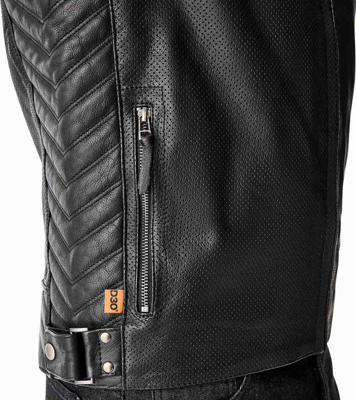 RST Roadster Air D3O Leder Motorradjacke - Schwarz
