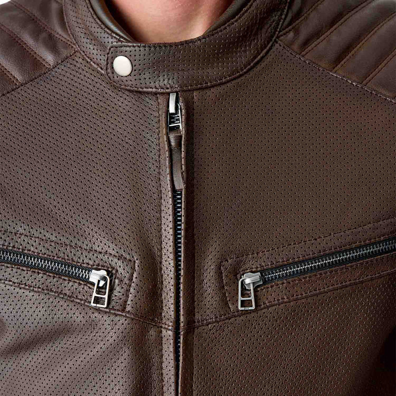RST Roadster Air D3O Leder Motorradjacke - Braun