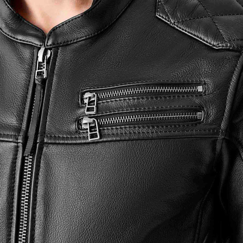 RST Hillberry D3O Leder Motorradjacke - Schwarz