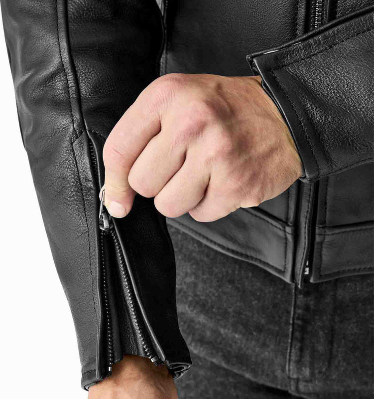RST Hillberry D3O Leder Motorradjacke - Schwarz