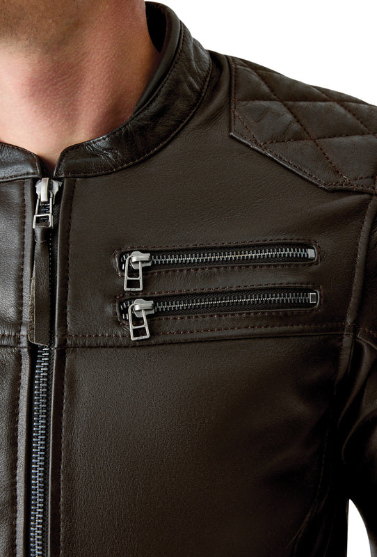 RST Hillberry D3O Leder Motorradjacke - Braun