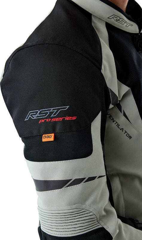 RST Pro Series Ventilator D3O Textile Motorradjacke - Schwarz/Silber