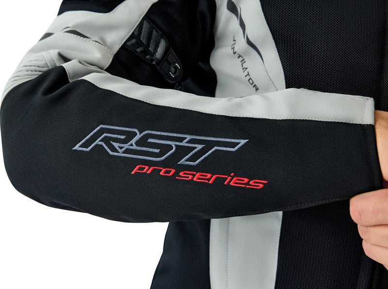 RST Pro Series Ventilator D3O Textile Motorradjacke - Schwarz/Silber