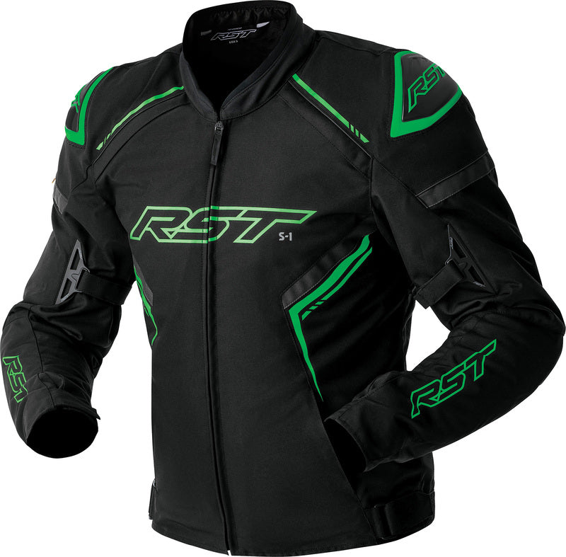 RST S1 D3O Textile Motorradjacke - Schwarz/Flo Grün