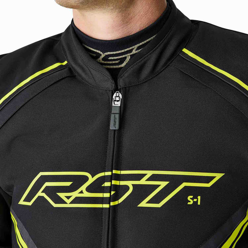RST S1 D3O Textile Motorradjacke - Schwarz/Flo Gelb