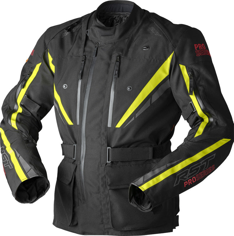 RST Pro Series Paragon D3O Textile Motorradjacke - Schwarz/Flo Gelb