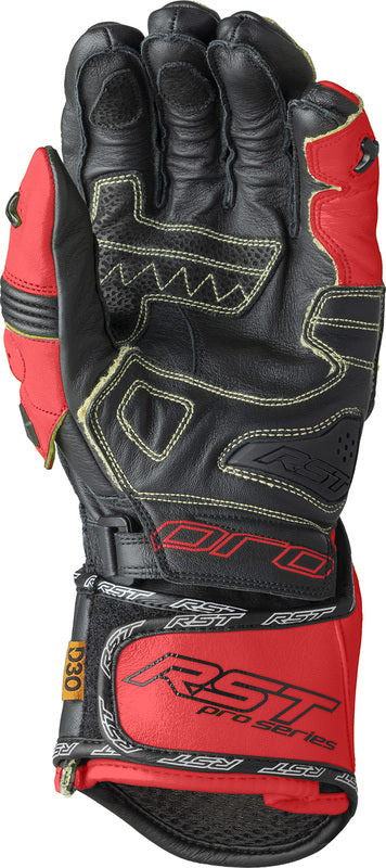 RST Pro Series GP D3O Motorradhandschuhe - Schwarz/Flo Rot