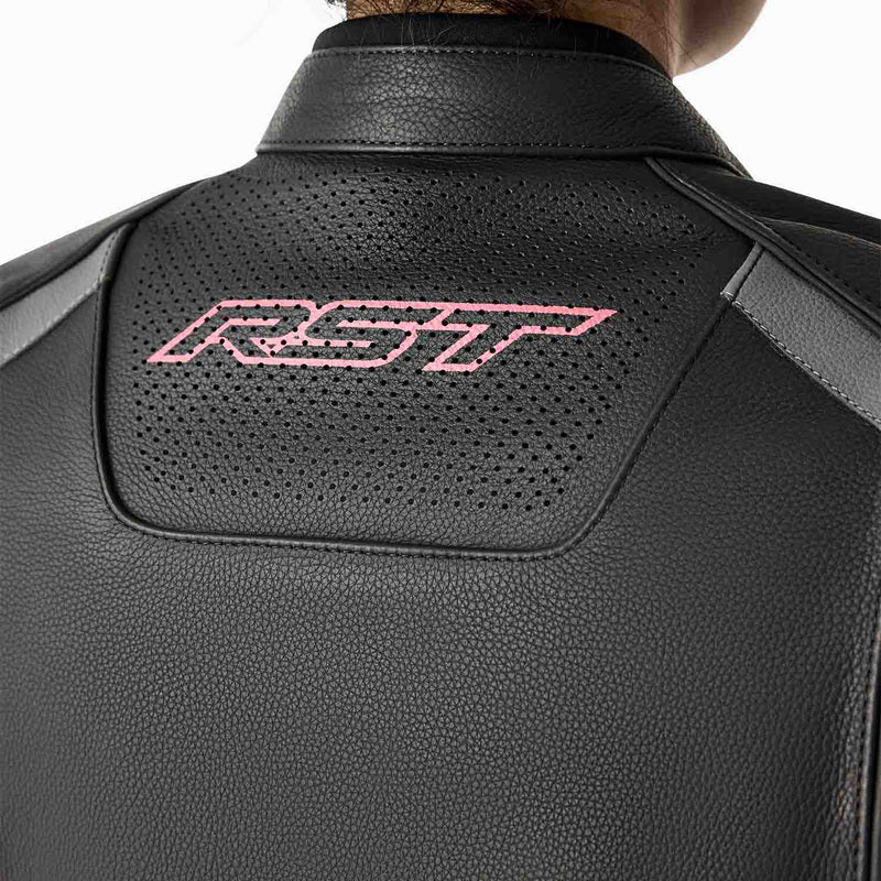 RST S1 D3O Leder Damen Motorradjacke - Schwarz/Rosa