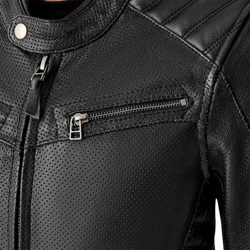 RST Roadster Air D3O Leder Damen Motorradjacke - Schwarz