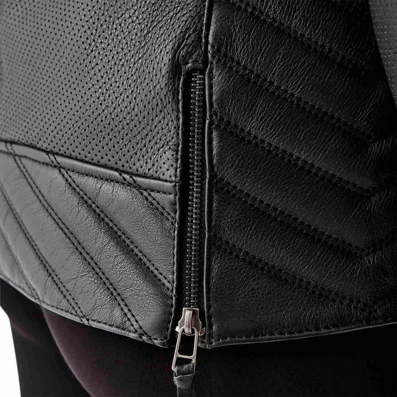 RST Roadster Air D3O Leder Damen Motorradjacke - Schwarz