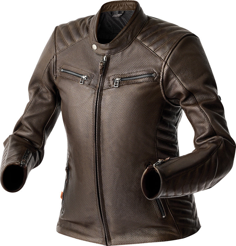 RST Roadster Air D3O Leder Damen Motorradjacke - Braun