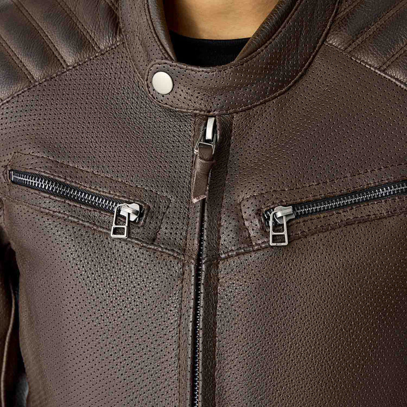 RST Roadster Air D3O Leder Damen Motorradjacke - Braun