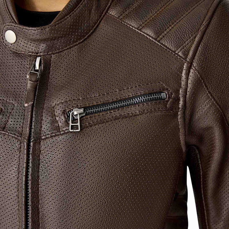 RST Roadster Air D3O Leder Damen Motorradjacke - Braun