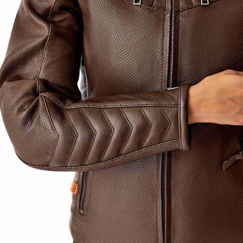RST Roadster Air D3O Leder Damen Motorradjacke - Braun