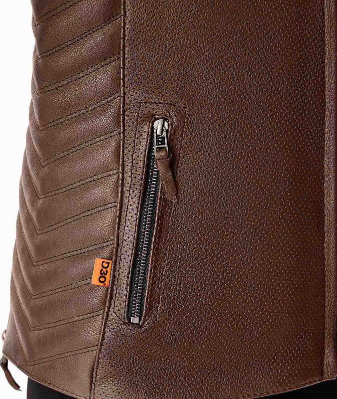 RST Roadster Air D3O Leder Damen Motorradjacke - Braun