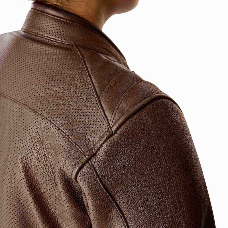 RST Roadster Air D3O Leder Damen Motorradjacke - Braun