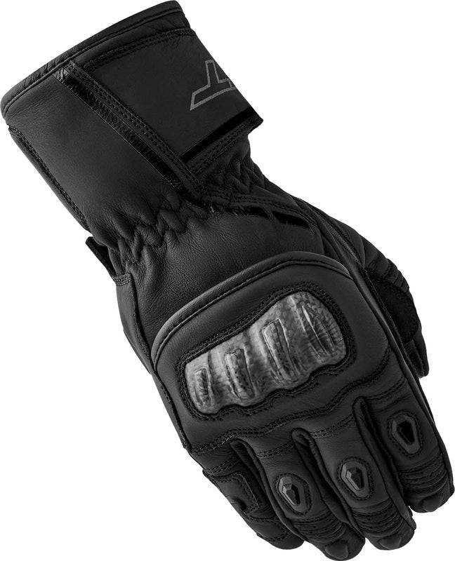 Schwarze RST S1 Damen Motorradhandschuhe aus Leder mit Schutzpolsterung und Textilmaterial, bequem und strapazierfähig.