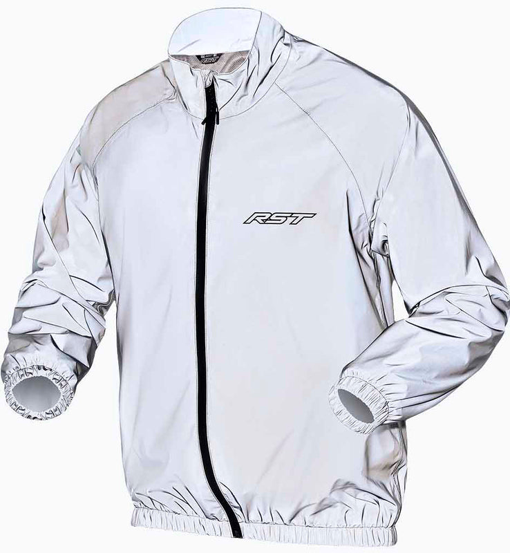 RST Night Rider Wasserdichte Reflektierende Regen-Motorradjacke – Silber