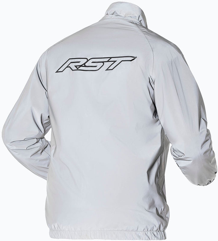 RST Night Rider Wasserdichte Reflektierende Regen-Motorradjacke – Silber