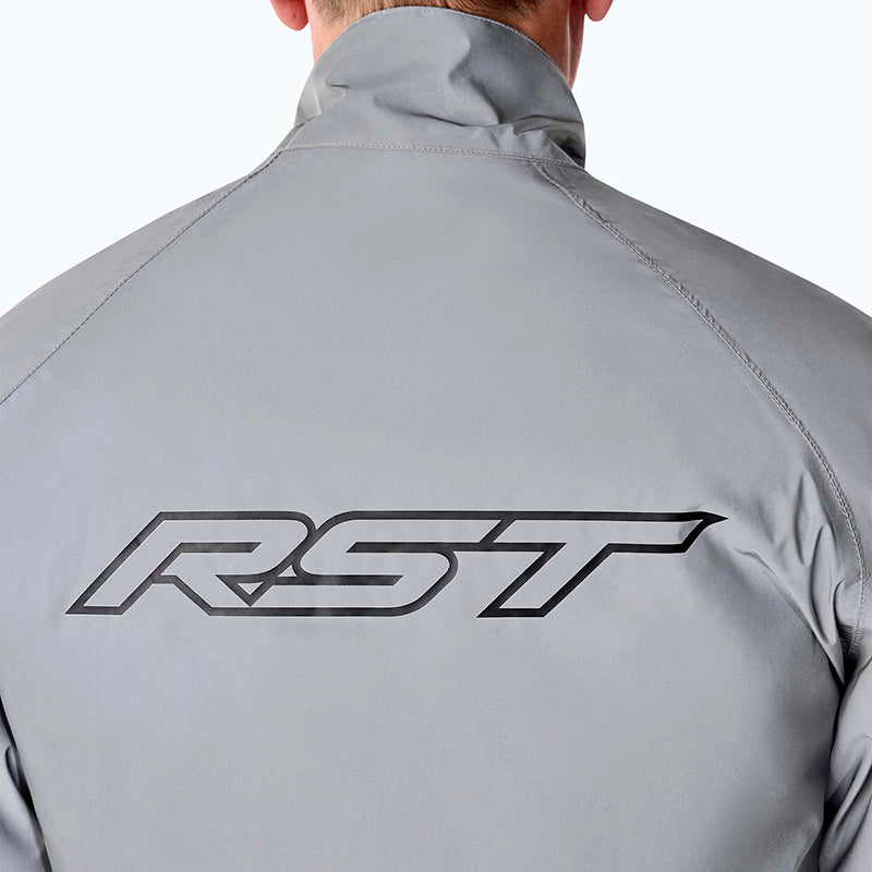 RST Night Rider Wasserdichte Reflektierende Regen-Motorradjacke – Silber