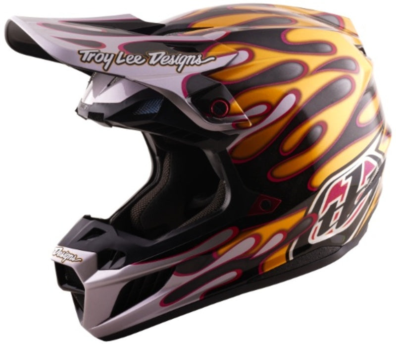 Troy Lee Designs Se5 Carbon Mips Motocrosshelm Overspray Schwarz/Gold