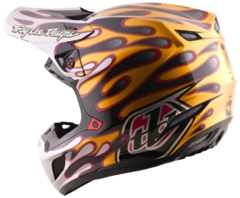 Troy Lee Designs Se5 Carbon Mips Motocrosshelm Overspray Schwarz/Gold