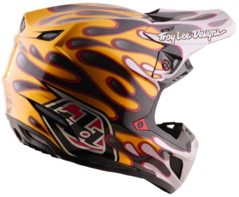 Troy Lee Designs Se5 Carbon Mips Motocrosshelm Overspray Schwarz/Gold