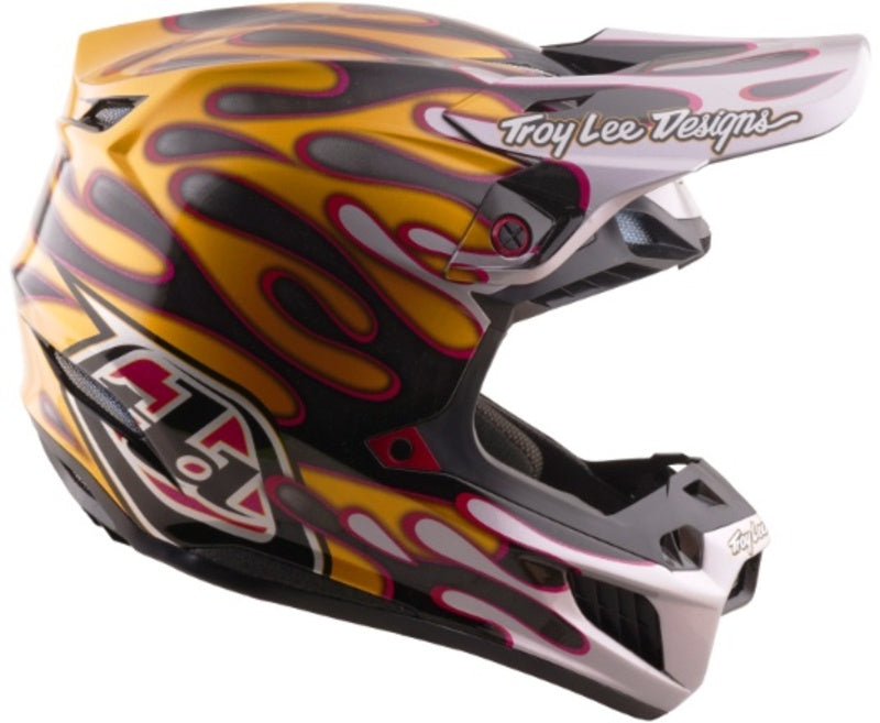 Troy Lee Designs Se5 Carbon Mips Motocrosshelm Overspray Schwarz/Gold