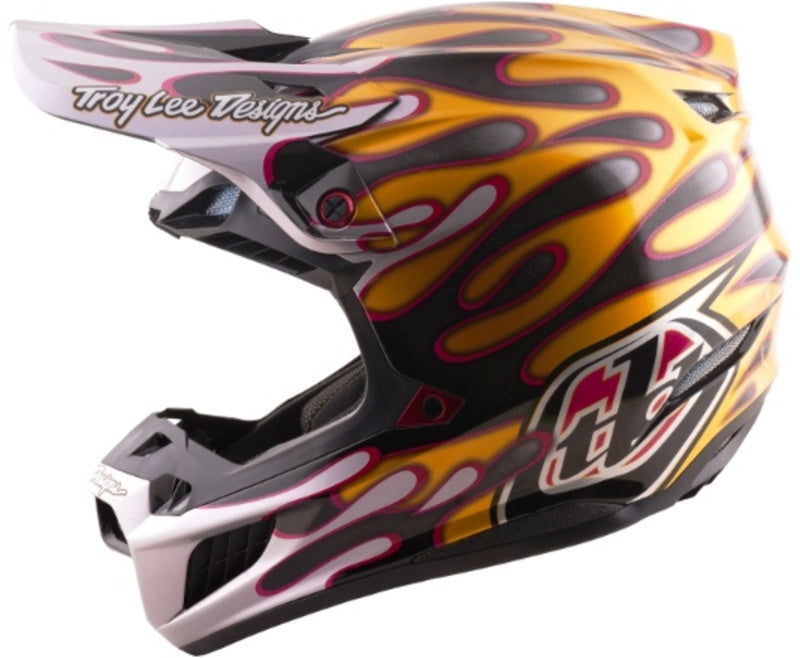 Troy Lee Designs Se5 Carbon Mips Motocrosshelm Overspray Schwarz/Gold