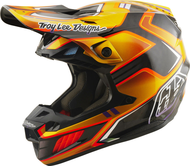 Troy Lee Designs Se5 Carbon Mips Motocrosshelm Crest Gold